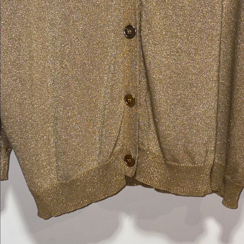 Gold Button-Up Cardigan sweater - Picture 3 of 8